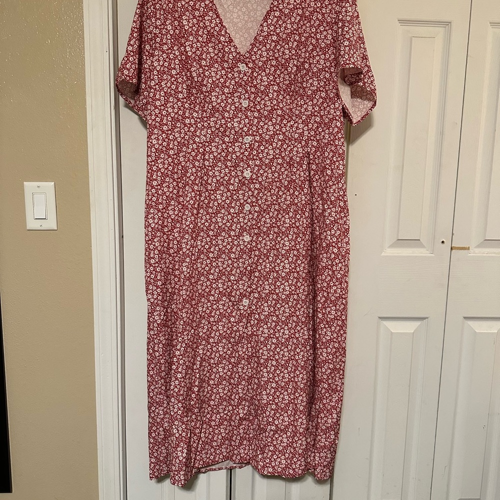 Floral Red Dress